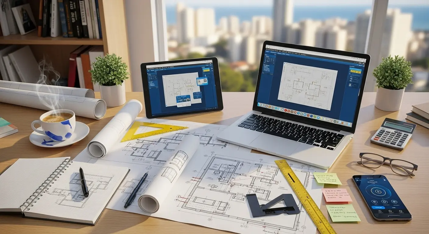 Arquiteto trazendo projeto para análise